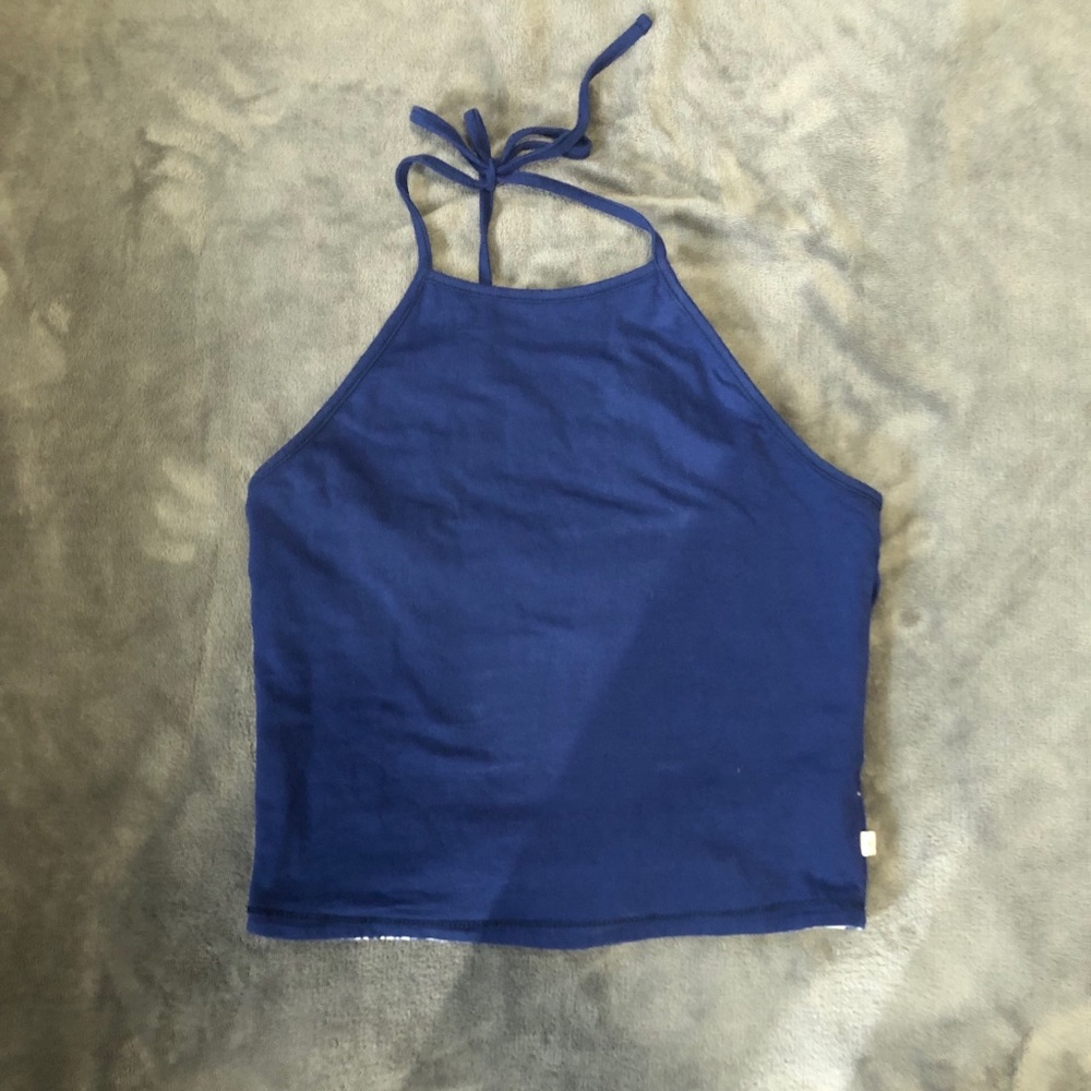 Rcva reversible tie neck halter top